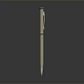 Sleek Silver Metallic Pen With Golden Nib On Smooth Black Surface And Reflection