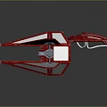 Red Sci Fi Aerospace Spaceship With Aerodynamic Wings And Metallic Structure