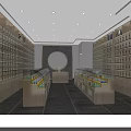 Modern Specialty Store With Neatly Arranged Shelves And Transparent Display Cabinets For Various Products