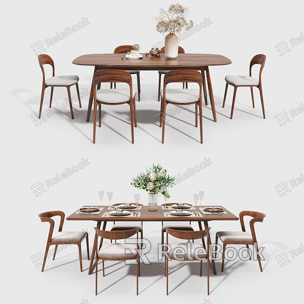 Nordic Dining Table and Chair Combination Dining Table and Chair model