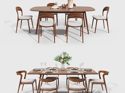 Nordic Dining Table and Chair Combination Dining Table and Chair model