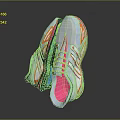 Colorful Running Sneakers Featuring White Base Pink Accents Orange Blue Patterns And Modern Design
