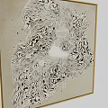 Abstract Black And White Frame With Wavy Lines And Geometric Shapes Art