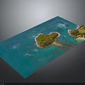 Aerial View Of Tropical Islands With Blue Water Green Vegetation And Sandy Beaches