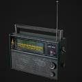 Vintage Green Radio Speaker With Antenna Knobs And Retro Display Panel 3d model