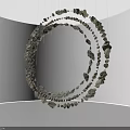 Hanging Circular Art Installation With Multiple Rings And Decorative Elements In White Gallery Space 3d model
