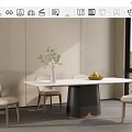 Modern HC28 Dining Table and Chair Combination 3d model