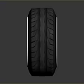 Black Car Tire With Red Hub And Silver Rim On Dark Background