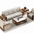 New Chinese Sofa Coffee Table 3d model