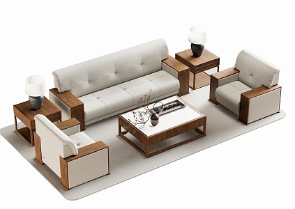 New Chinese Sofa Coffee Table 3d model