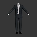 Classic Business Suit Set With Jacket Pants Shirt And Leather Shoes