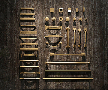 European-style handle hardware component combination 3d model