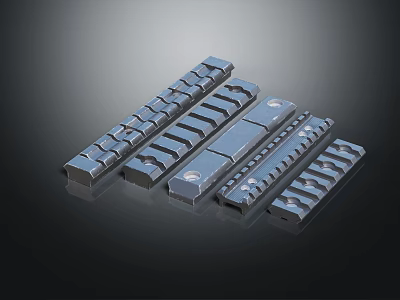 Metal Grooved Long Bars With Different Textured Patterns For Industrial Use 3d model