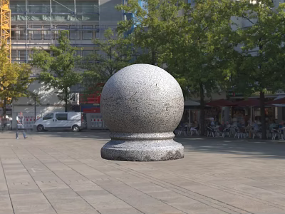 Invincible real stone pier stone pier car stop stone car block stone stone ball marble pier 3d model