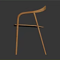 Modern Wooden Leisure Chair With Curved Armrests And Light Wood Tone Design