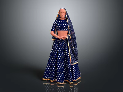Women's Skirt Long Robe Long Skirt Ethnic Costume Ethnic Minority Ethnic Minority Costume Women Model Women 3d model