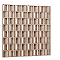 Modern Wooden Room Divider With Cube Grid Structure For Interior Design