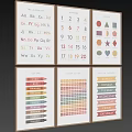 Colorful Kids Learning Photo Wall With Alphabet Numbers Shapes Colors Count To 100 And Days