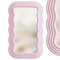 Stylish Pink Wavy Frame Decorative Mirror For Modern Home Interior Design 3d model