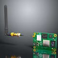 Green Circuit Board With Antenna And Electronic Components For Wireless Module