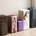 Compact Vintage Style Refrigerators In Multiple Colors With Decorative Pattern Designs