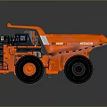 Orange Heavy Duty Mining Truck With Large Tires And Cabin