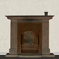 Middle ancient style fireplace 3d model