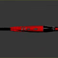 Red Futuristic Sci-Fi Weapon JM3 Featuring Metallic Finish And Streamlined Design 3d model