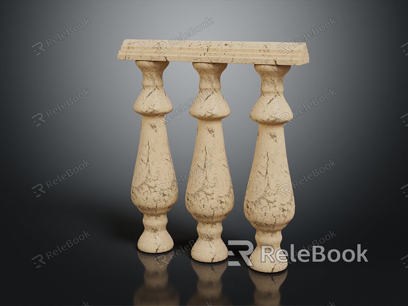 European style railing pillar stone pillar stone pillar old stone pillar model