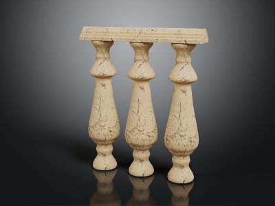 European style railing pillar stone pillar stone pillar old stone pillar model