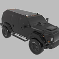 Black Armored Car with Roof Lights Large Tires and Rugged Exterior Design