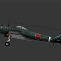 Vintage Green Propeller Fighter Aircraft With Red Circle Markings On Wings Classic Military Design