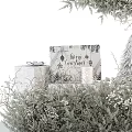 Christmas Decorative Ornament Set with Wreath Small Trees Gift Boxes and Happy Holidays Card
