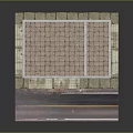 Cartoon Scene of Two Story Standard Oil Company Building With Red Roll Up Doors