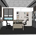 Modern Office Interior With Desk Chairs Filing Cabinets Printer And Wall Charts