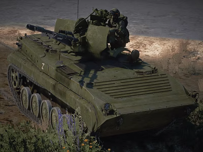 Russian BMPZU23 infantry anti-aircraft fighting vehicle 3d model