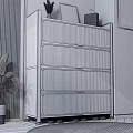 Dark Wood Shoe Cabinet With Multiple Shelves Holding Sneakers Casual Shoes And Storage Boxes