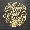 Happy New Year Artistic Calligraphy Design On Decorative Grid Background