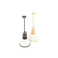 Stylish Modern Pendant Lights With Gold Black Metal Frames And White Shades