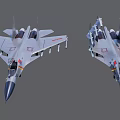 Two Military Fighter Jets With Twin Engines Weapon Systems And Detailed Design