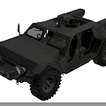 Armored Military Off Road Vehicle With Weapon Mount Open Doors And Large Tires