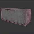 Weathered Industrial Metal Shipping Container With Corrugated Walls And Doors