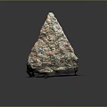 Natural Triangular Stone Decorative Piece With Colorful Surface And Black Base