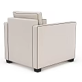 Beige Single Sofa With Square Armrests Upholstered Fabric And Black Legs 3d model
