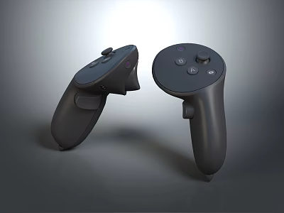 Black Computer Game Controllers With Ergonomic Design And Button Layout For PC Gaming Use 3d model