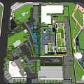 Modern Garden Landscape Design With Green Spaces Paths Water Features And Trees
