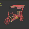 Bicycle Various Bicycle Three-wheeled Bicycle Old-fashioned Bicycle 3d model