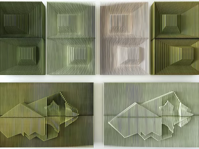 Modern 3D Wall Decor With Geometric Patterns And Green Beige Brown Tones 3d model