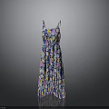 Women's Colorful Floral Print Long Dress With Spaghetti Straps And Lightweight Fabric