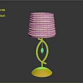 Stylish Table Lamp With Golden Stand Green Gemstone And White Pleated Shade